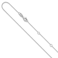 Load image into Gallery viewer, 14k White Gold .9mm Round Cable 1in+1in Adjustable Chain
