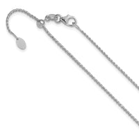 Load image into Gallery viewer, 14K White Gold Adjustable 1.15mm D/C Open Franco Chain
