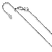 Load image into Gallery viewer, 14K White Gold Adjustable 1.4mm D/C Open Franco Chain
