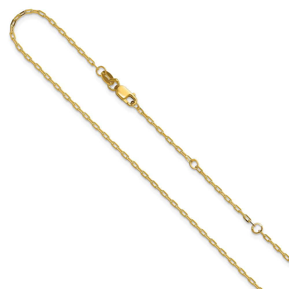 14K 1.3mm Flat Cable 1in+1in Adjustable Chain