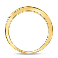Load image into Gallery viewer, 14kt Yellow Gold Womens Round Channel-set Diamond Single Row Wedding Band 1/4 Cttw
