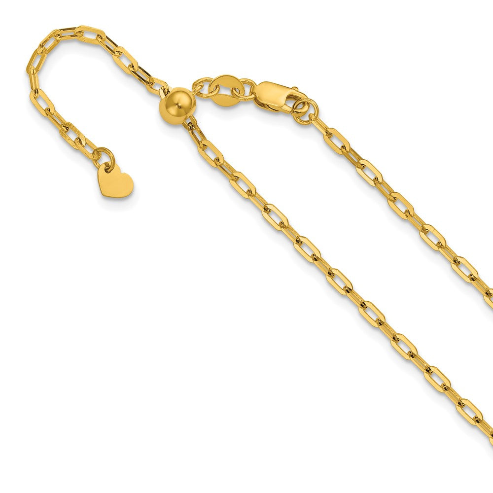14K Adjustable 2mm Flat Cable Chain