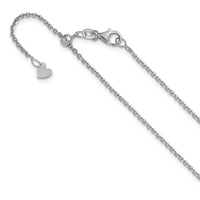Load image into Gallery viewer, 14K White Gold Adjustable  1.4mm D/C Cable Chain
