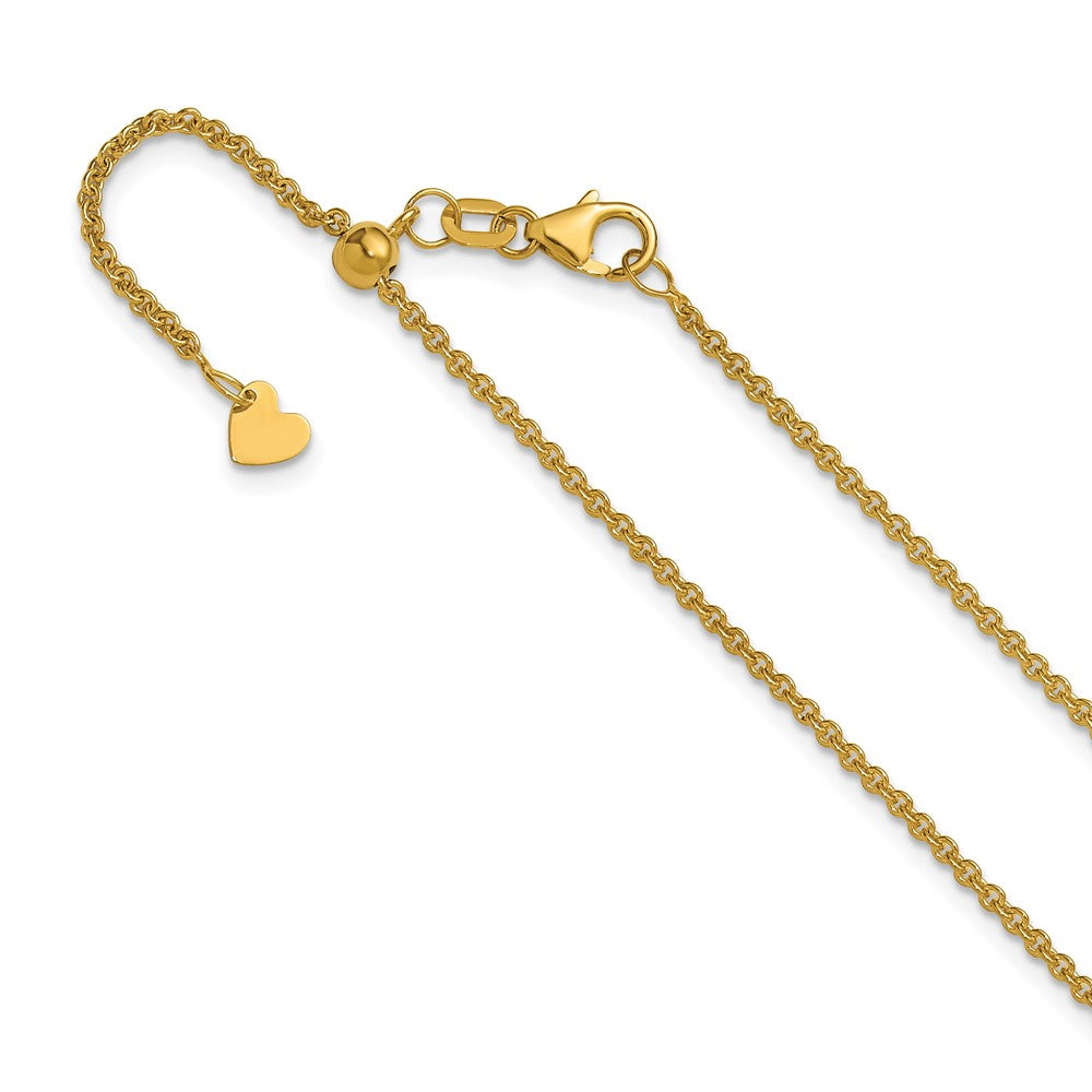 14K Adjustable 1.65mm Round Cable Chain
