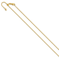 Load image into Gallery viewer, 14K Adjustable 1.65mm Semi-Solid D/C Cable Chain
