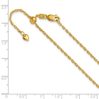 Load image into Gallery viewer, 14K Adjustable 1.65mm Semi-Solid D/C Cable Chain
