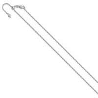 Load image into Gallery viewer, 14K White Gold Adjustable 1.65mm Semi-Solid D/C Cable Chain
