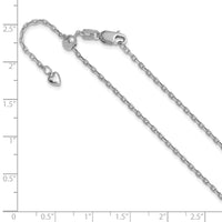 Load image into Gallery viewer, 14K White Gold Adjustable 1.65mm Semi-Solid D/C Cable Chain
