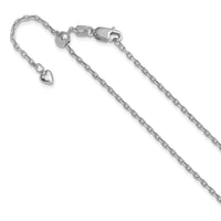 Load image into Gallery viewer, 14K White Gold Adjustable 1.65mm Semi-Solid D/C Cable Chain
