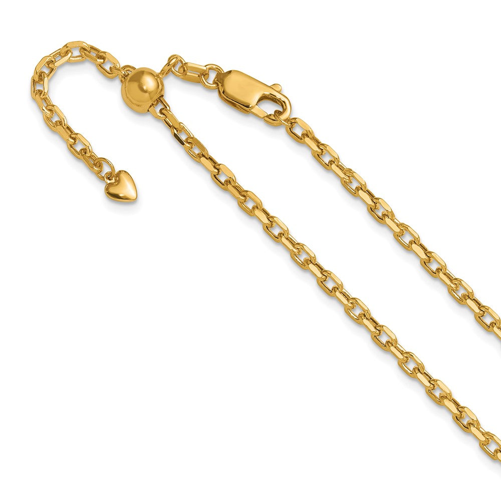14K Adjustable 2.75mm Semi-Solid D/C Cable Chain