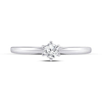 Load image into Gallery viewer, 14kt White Gold Womens Round Diamond Solitaire Bridal Wedding Engagement Ring 1/5 Cttw

