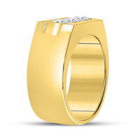 Load image into Gallery viewer, 14kt Yellow Gold Mens Round Diamond Wedding Band Ring 1-1/2 Cttw
