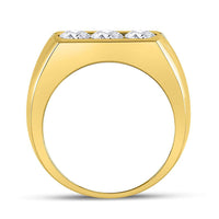 Load image into Gallery viewer, 14kt Yellow Gold Mens Round Diamond Wedding Band Ring 1-1/2 Cttw
