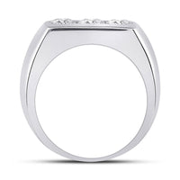 Load image into Gallery viewer, 14kt White Gold Mens Round Diamond 3-Stone Band Ring 1-1/2 Cttw
