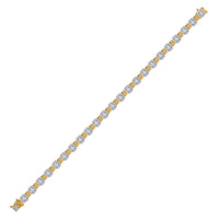 Load image into Gallery viewer, 14kt Yellow Gold Womens Round Diamond Cluster Link Bracelet 2-1/5 Cttw
