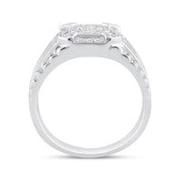 Load image into Gallery viewer, 10kt White Gold Mens Round Diamond Square Ring 1/2 Cttw
