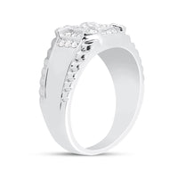 Load image into Gallery viewer, 10kt White Gold Mens Round Diamond Square Ring 1/2 Cttw
