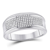 Load image into Gallery viewer, 10kt White Gold His Hers Round Diamond Square Matching Wedding Set 5/8 Cttw
