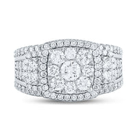 Load image into Gallery viewer, 14kt White Gold Round Diamond Square Bridal Wedding Engagement Ring 2 Cttw
