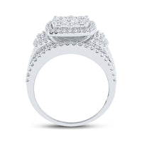 Load image into Gallery viewer, 14kt White Gold Round Diamond Square Bridal Wedding Engagement Ring 2 Cttw
