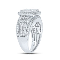 Load image into Gallery viewer, 14kt White Gold Round Diamond Square Bridal Wedding Engagement Ring 2 Cttw
