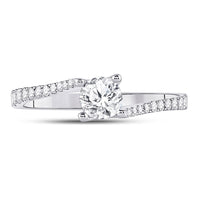Load image into Gallery viewer, 14kt White Gold Round Diamond Solitaire Bridal Wedding Engagement Ring 3/4 Cttw
