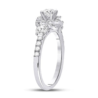 Load image into Gallery viewer, 14kt White Gold Round Diamond Solitaire Bridal Wedding Engagement Ring 1 Cttw
