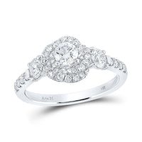 Load image into Gallery viewer, 14kt White Gold Round Diamond Solitaire Bridal Wedding Engagement Ring 1 Cttw
