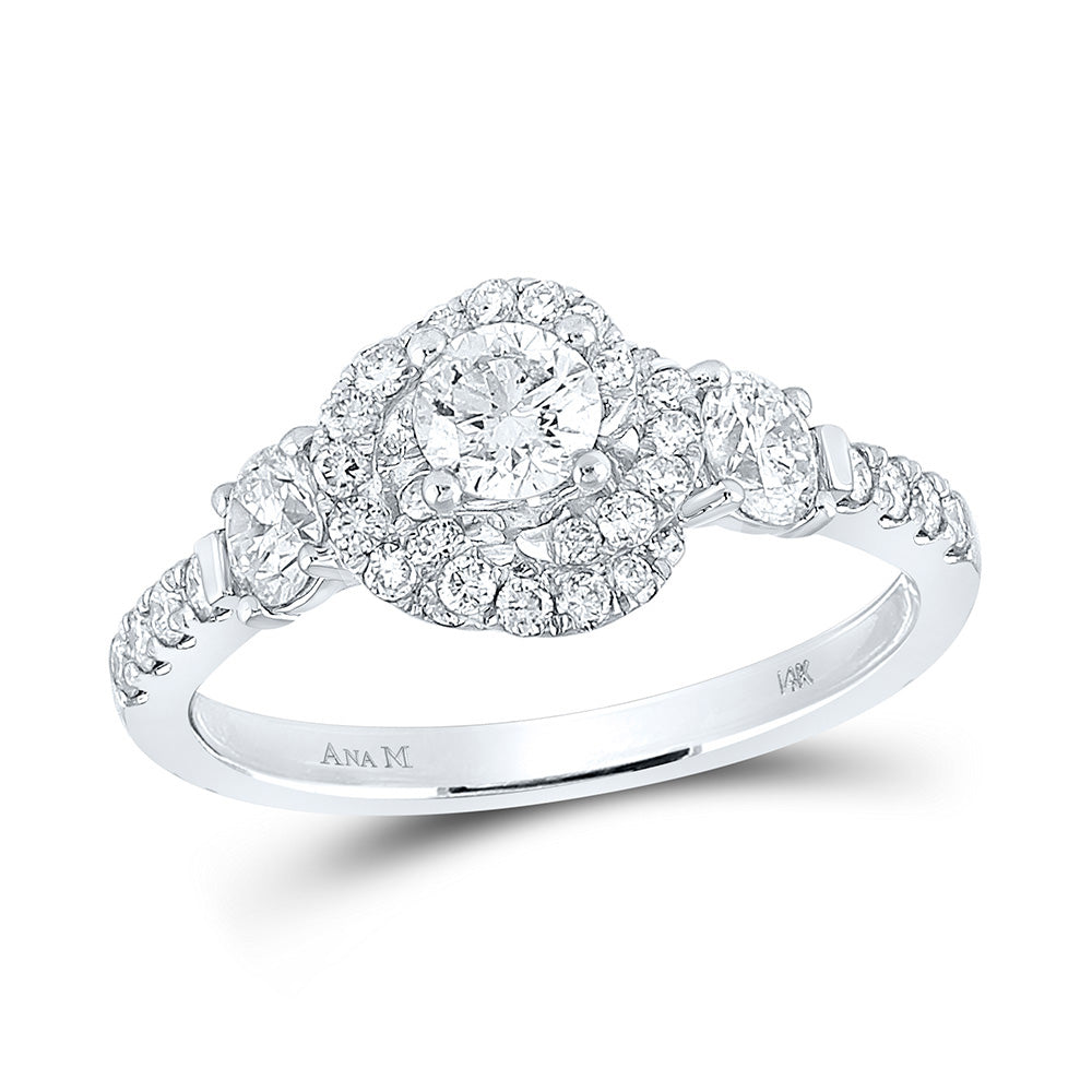 14kt White Gold Round Diamond Solitaire Bridal Wedding Engagement Ring 1 Cttw