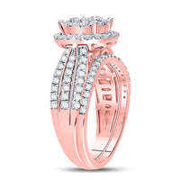 Load image into Gallery viewer, 10kt Rose Gold Round Diamond Bridal Wedding Ring Band Set 1-1/4 Cttw
