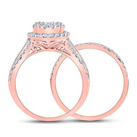 Load image into Gallery viewer, 10kt Rose Gold Round Diamond Bridal Wedding Ring Band Set 1-1/4 Cttw
