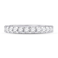 Load image into Gallery viewer, 14kt White Gold Womens Round Diamond Single Row Anniversary Ring 1 Cttw
