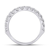 Load image into Gallery viewer, 14kt White Gold Womens Round Diamond Single Row Anniversary Ring 1 Cttw
