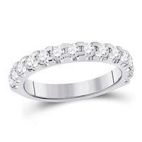 Load image into Gallery viewer, 14kt White Gold Womens Round Diamond Single Row Anniversary Ring 1 Cttw
