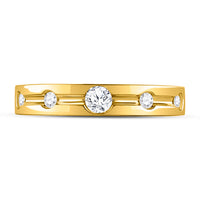 Load image into Gallery viewer, 14kt Yellow Gold Womens Round Diamond Wedding Band 1/4 Cttw
