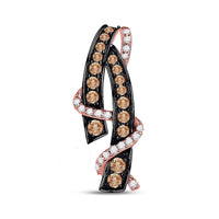 Load image into Gallery viewer, 10kt Rose Gold Womens Round Brown Diamond Fashion Pendant 3/8 Cttw
