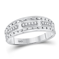 Load image into Gallery viewer, 14kt White Gold His Hers Round Diamond Cluster Matching Wedding Set 5/8 Cttw
