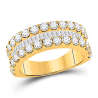 Load image into Gallery viewer, 14kt Yellow Gold Womens Baguette Diamond Anniversary Ring 2-5/8 Cttw
