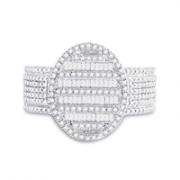 Load image into Gallery viewer, 10kt Yellow Gold Mens Baguette Diamond Oval Cluster Ring 1 Cttw
