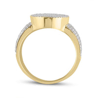 Load image into Gallery viewer, 10kt Yellow Gold Mens Baguette Diamond Oval Cluster Ring 1 Cttw
