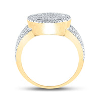 Load image into Gallery viewer, 10kt Yellow Gold Mens Baguette Diamond Statement Cluster Ring 1 Cttw
