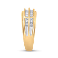 Load image into Gallery viewer, 10kt Yellow Gold His Hers Round Diamond Halo Matching Wedding Set 7/8 Cttw
