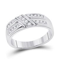 Load image into Gallery viewer, 10kt White Gold His Hers Round Diamond Solitaire Matching Wedding Set 1 Cttw
