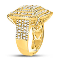 Load image into Gallery viewer, 10kt Yellow Gold Mens Round Diamond Square Ring 3-1/3 Cttw
