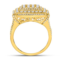Load image into Gallery viewer, 10kt Yellow Gold Mens Round Diamond Square Ring 3-1/3 Cttw
