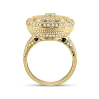 Load image into Gallery viewer, 14kt Yellow Gold Mens Round Diamond Statement Cluster Ring 2-5/8 Cttw
