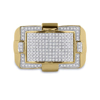 Load image into Gallery viewer, 10kt Yellow Gold Mens Round Diamond Cluster Ring 1/2 Cttw
