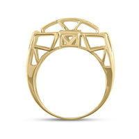 Load image into Gallery viewer, 10kt Yellow Gold Mens Round Diamond Cluster Ring 1/2 Cttw
