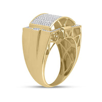 Load image into Gallery viewer, 10kt Yellow Gold Mens Round Diamond Cluster Ring 1/2 Cttw
