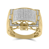 Load image into Gallery viewer, 10kt Yellow Gold Mens Round Diamond Cluster Ring 1/2 Cttw
